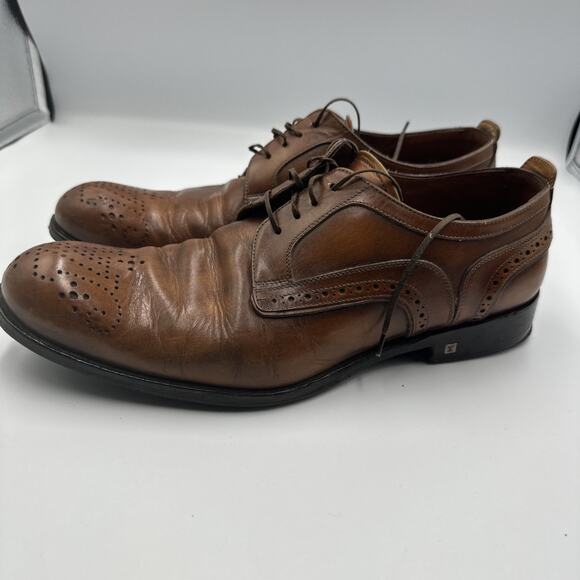 LOUIS VUITTON MEN\'S BROWN WINGTIP LACE UP DRESS SHOES SIZE 7.5 ITALY main image 8